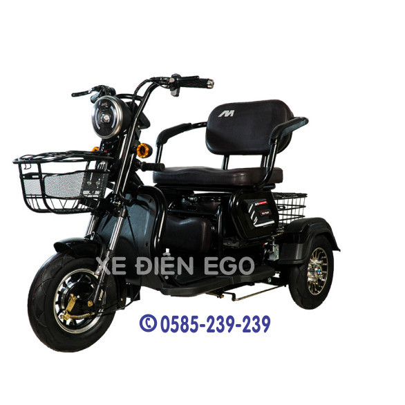 Xe điện 3 bánh an toàn dành cho người lớn tuổi, người khuyết tật, đầy đủ phụ kiện, bình điện, sạc điện | BigBuy360 - bigbuy360.vn