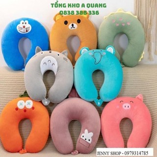 Gối Chữ U Nhiều Hình Dễ Thương - Gối Tựa Cổ Cotton Hình Chữ U Thích Hợp Sử Dụng Khi Đi Du Lịch Có Cúc Cài [FreeShip 50k]