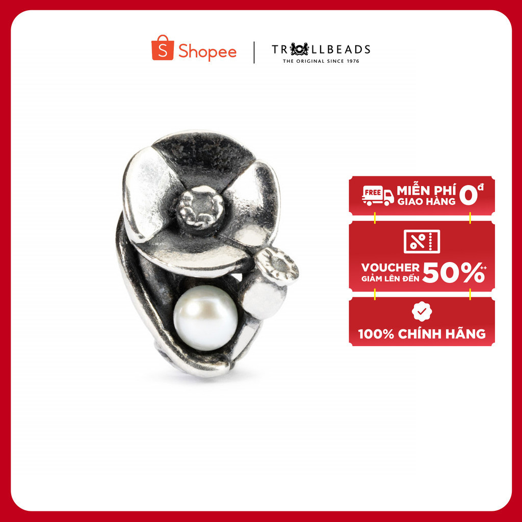Trollbeads Bead Bạc Poppies of August