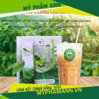 Cafe xanh thiên nhiên việt hôp lớn chính hãng 30 gói - cafe kháng mỡ