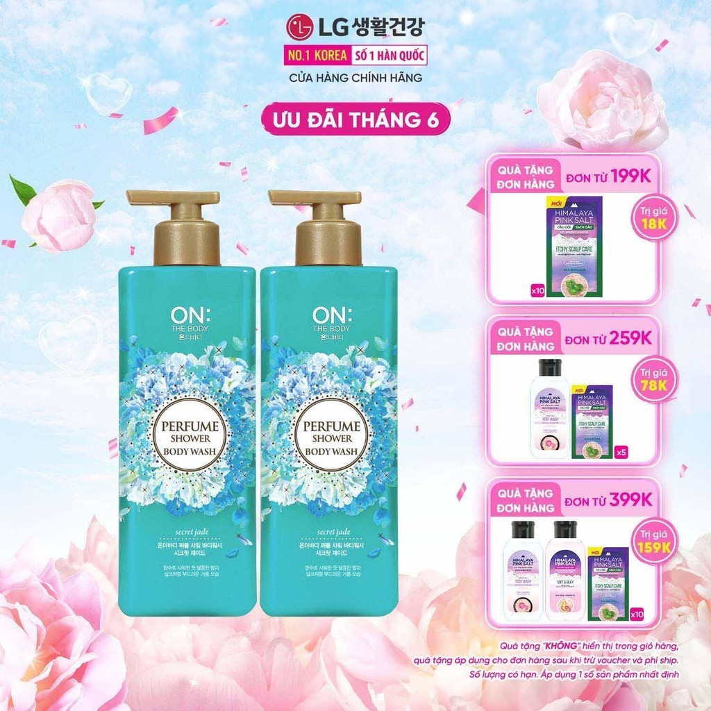 Combo 2 Sữa tắm dưỡng ẩm hương nước hoa On: The Body Perfume Secret Jade 500g