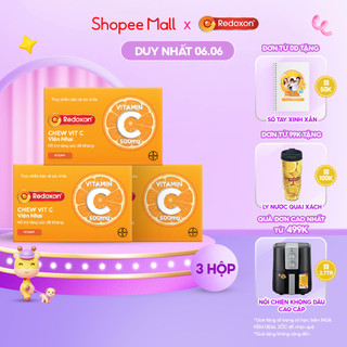 Combo 3 Hộp Viên Nhai Vitamin C Hỗ Trợ Tăng Sức Đề Kháng REDOXON Chew Vit C Hộp 24 Viên x3