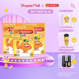 Combo 3 Hộp Viên Nhai Vitamin C Hỗ Trợ Tăng Sức Đề Kháng Dành Cho Trẻ Em REDOXON Kids Chew Vit C Hộp 60 Viên x3