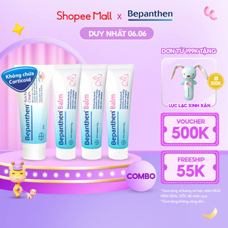 Combo 3 Kem Chống Hăm BEPANTHEN Balm Dạng Kem Mỡ Tuýp 30G x3 và Kem Giảm Ngứa BEPANTHEN Itch Relief Cream 20G Giảm Ngứa