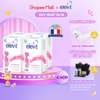 Bộ 4 Hộp Vitamin Bầu Tổng Hợp Elevit Cho Phụ Nữ Trước, Trong và Sau Thai Kỳ (30 Viên/ Hộp)