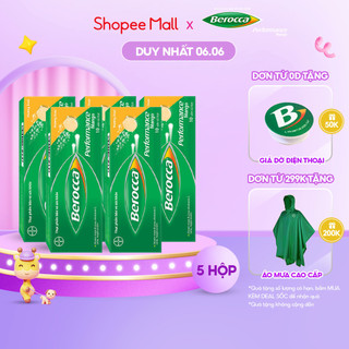 Combo 5 hộp Viên sủi bổ sung Vitamin Berocca Performance Mango 10 Viên/hộp