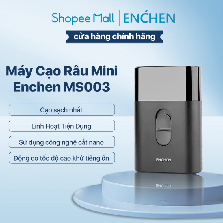 Máy cạo râu mini Enchen MS003 lưỡi dao cong siêu mỏng tự mài, tích hợp tông đơ nhỏ, pin dùng đến 30 