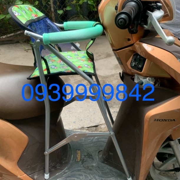 Ghế ngồi xe máy cho bé có vòng xếp gọn xe Vision, Click, Mio, Janus