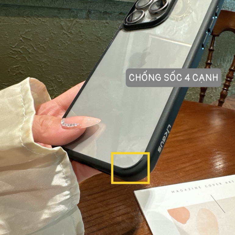 Ốp basic lưng trong viền màu camera khoét rộng Likgus || Ốp trong viền màu chống ố lưng Likgus