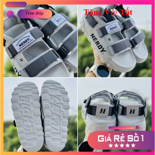 Giày Sandal nerdy xám❤️TẶNG VỚ❤️ giày xăng đan nerrdy thể thao nam nữ unisex đủ màu hottrend