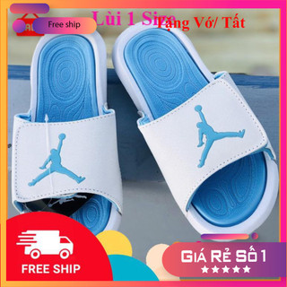 Dép quai ngang dán xé thể thao nam nữ loại 1 jd6 trắng xanh TẶNG VỚ