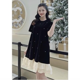 ￼Váy Bầu dáng suông đuôi cá ,chân váy đuôi xòe ,được đính ngọc sang trọng thiết kế Lachic v30