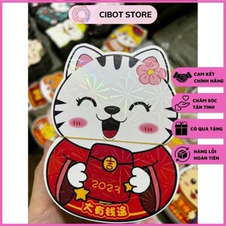 [ Bán Lẻ ] Bao Lì Xì Mèo Chibi Phản Quang Tết 2023 Cực Cute, Ngẫu Nhiên Không Trùng