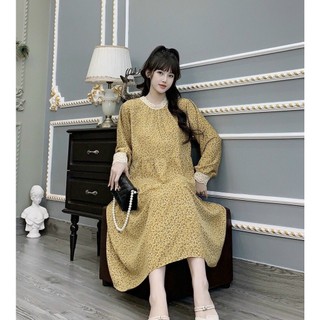 Váy bầu thiết kế hoa nhí lụa