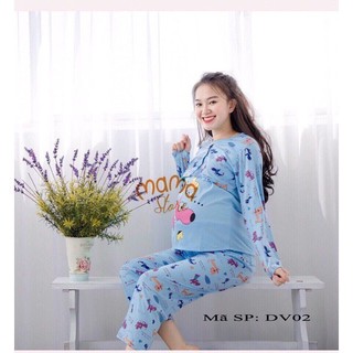 Bộ bầu và sau sinh 2 trong 1 hoa tiet xinh