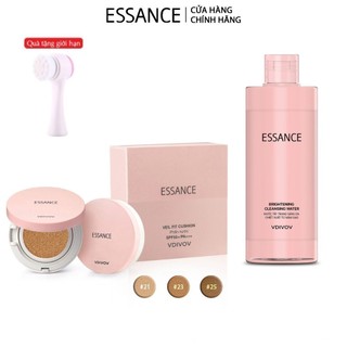 Combo Phấn nước mịn lì mờ khuyết điểm Essance Cushion SPF50+ PA+++ 15g Và Nước tẩy trang sáng da 290ml