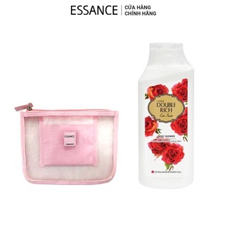[HB Gift] Túi đựng mỹ phẩm và Sữa tắm hoa hồng Double Rich Eva's Secret 130g