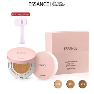 Phấn nước mịn lì mờ khuyết điểm Essance Veil Fit Cushion SPF50+ PA+++ 15g Tặng Cọ rửa mặt