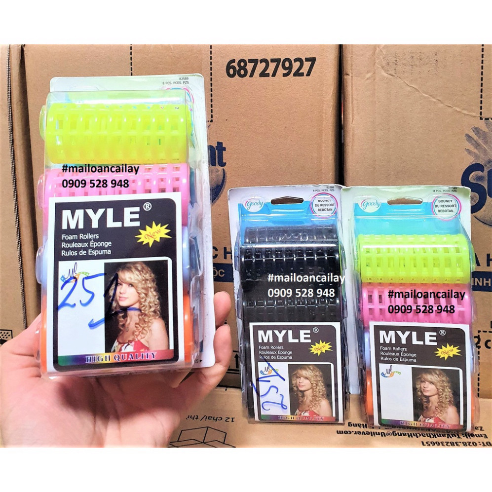 Cuốn tóc gai đủ màu Myle (vĩ/8cái)