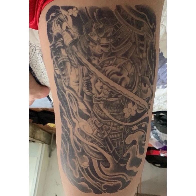 Hình Xăm Dán cửu long di quan, samurai, cá chép 11cm X 18cm Chống Thấm Nước 15 Ngày Hot Trend 2023