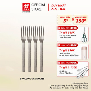  Bộ nĩa ăn tráng miệng ZWILLING Minimale bằng thép không gỉ 4 cái, màu silver