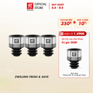 Nút chai rượu ZWILLING Fresh & Save bằng nhựa và silicone 4x3cm, 3 cái