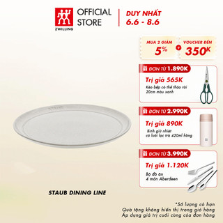 Đĩa sứ STAUB 26cm, màu white truffle