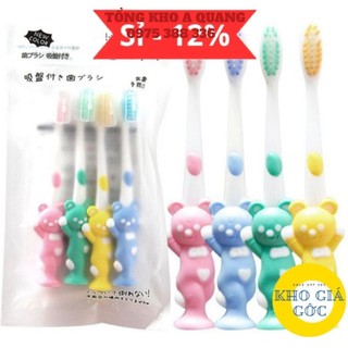 Set 4 bàn chải xuất nhật cho bé, bàn chải đánh răng trẻ em hình ngộ nghĩnh