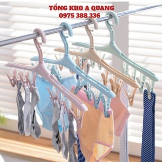 Móc phơi tất - phơi đồ lót, móc treo 8 kẹp chống bay, dàn móc phơi đồ mẫu mới - móc treo 8 kẹp phơi quần áo, tất, đồ lót