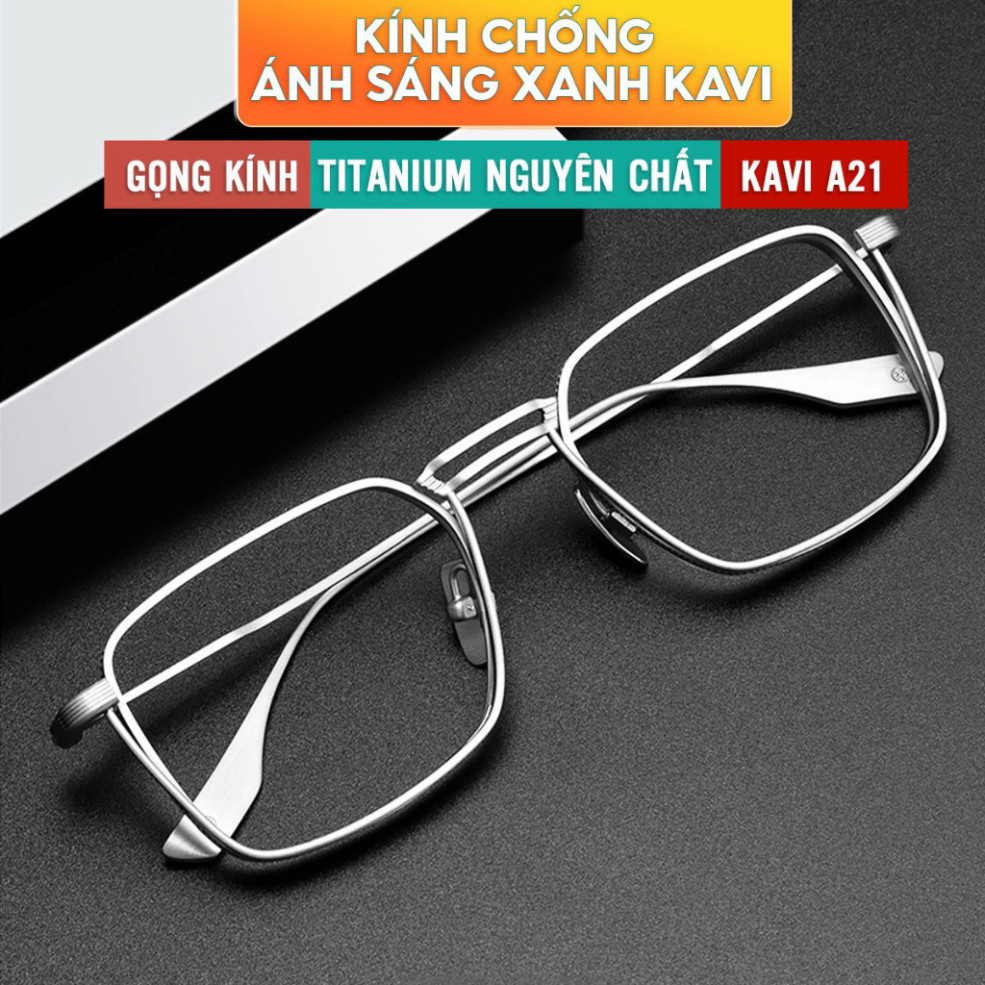 Gọng Kính Titan Nguyên Chất KAVI A21, Gọng Titanium Dáng Vuông Siêu Nhẹ, Phong Cách Ấn Tượng Dành Cho Nam