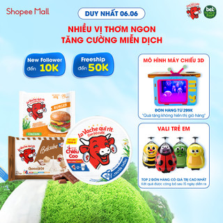 Combo Phô mai con bò cười 16 miếng 224G + PM vuông Belcube ngọt vị Socola 15C + PM Lát Con Bò Cười Burger 200G