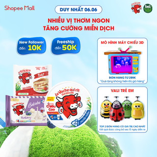 Combo Phô mai con bò cười 16 miếng 224G + PM vuông Belcube vị Việt Quất 15C + PM Lát Con Bò Cười Toast 200G