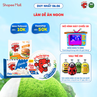 Combo Phô mai con bò cười 16 miếng 224G + PM vuông Belcube vị sữa 15C + PM Lát Con Bò Cười Burger 200G