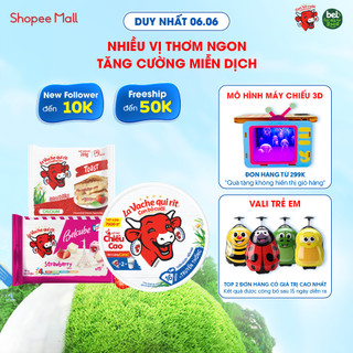 Combo Phô mai con bò cười 16 miếng 224G + PM vuông Belcube ngọt vị Dâu 15C + PM Lát Con Bò Cười Toast 200G