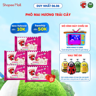 Combo 5 Phô mai vuông Belcube ngọt vị Dâu 78G x 15C