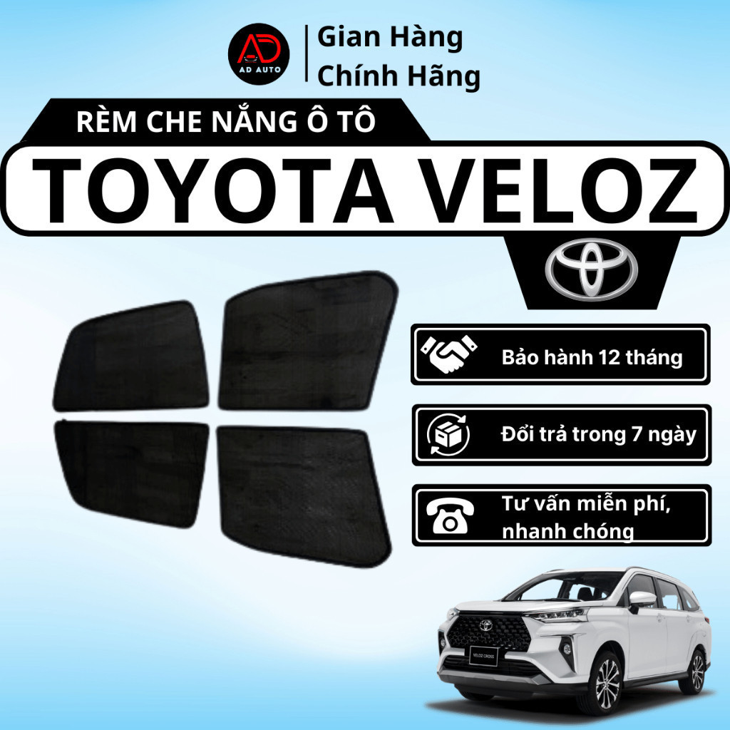 Rèm che nắng ô tô TOYOTA VELOZ 2022-2023, rèm nam châm ô tô che nắng chống tia UV, tránh quá nhiệt, chuẩn form, AD AUTO