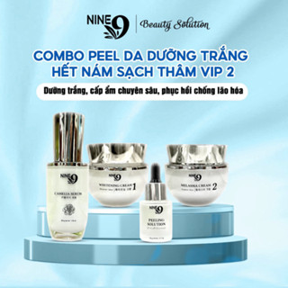 NEW Bộ peel da sạch nám dưỡng trắng da Nine 9 Vip 2 bộ 4 sản phẩm trắng mịn hiệu quả