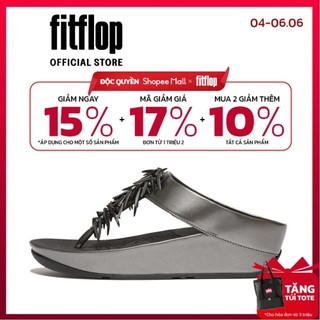 Dép Xỏ Ngón Nữ FitFlop RUMBA - Pewter Black - MD HI7-B06