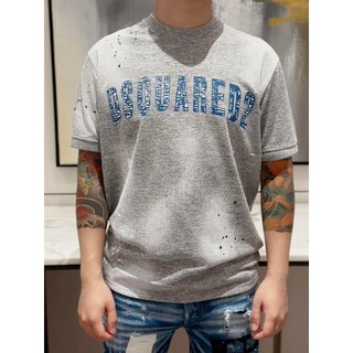 [ Hàng nhập QC ] Áo phông T shirt Dsquared2 Xám logo chữ Xanh loang LA on web