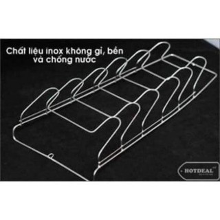 Giá treo đồ để vung nồi inox 6 tầng gọn gàng