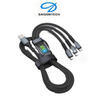 Dây Cáp Sạc Dữ Liệu Sạc Nhanh Elough 100W Micro USB Type C 3 Trong 1 6A,Dây cáp 3 đầu nhanh chất lượng tốt