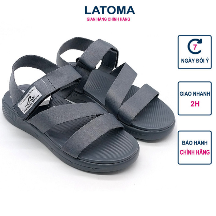 Giày sandal nam nữ trẻ em quai dù siêu nhẹ êm chân thời trang Latoma TA8321 (Xám)