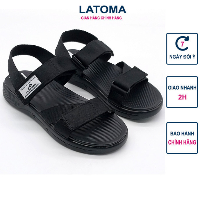 Giày sandal nam nữ trẻ em quai dù siêu nhẹ êm chân thời trang Latoma TA8293 (Đen)