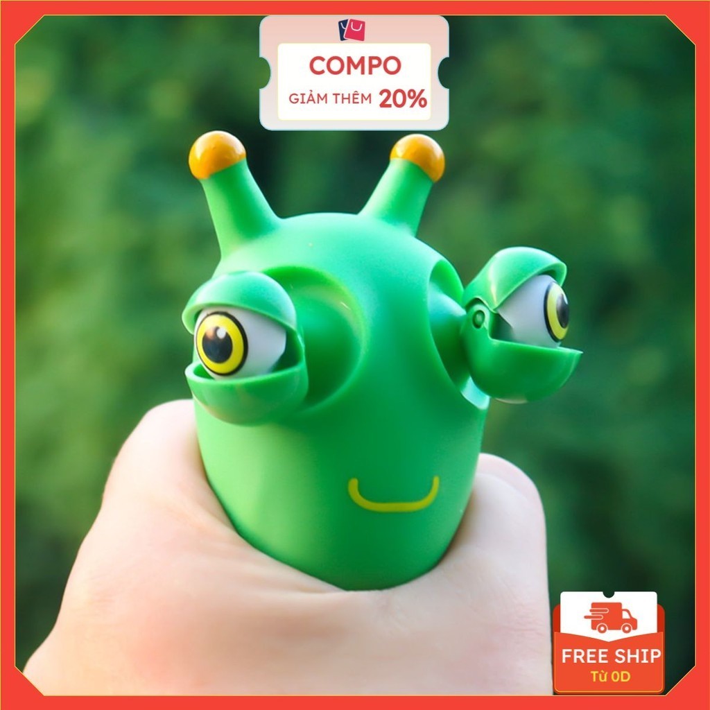 Đồ Chơi Nắn Bóp Đàn Hồi Giảm Stress Hình Sâu Bướm Mắt Xanh Hoạt Hình - Đồ chơi Squishy cho bé