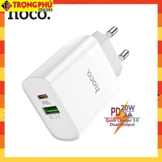 Cốc sạc hoco c80a 20w ra 2 cổng usb+typec