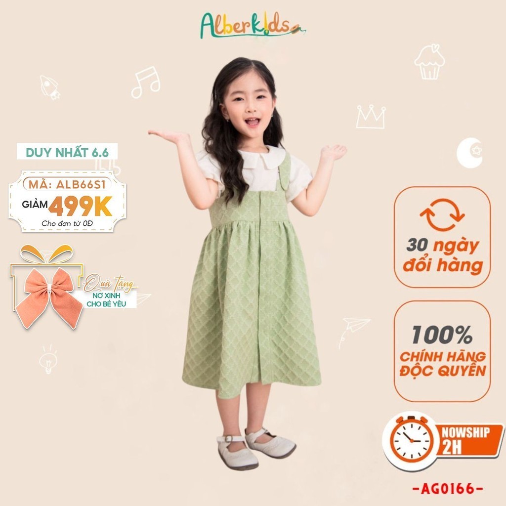 Yếm bé gái ALBERKIDS xinh đẹp cho trẻ em 2,3,4,5,6,7,8,9,10,11,12 tuổi AG0166 AG0154