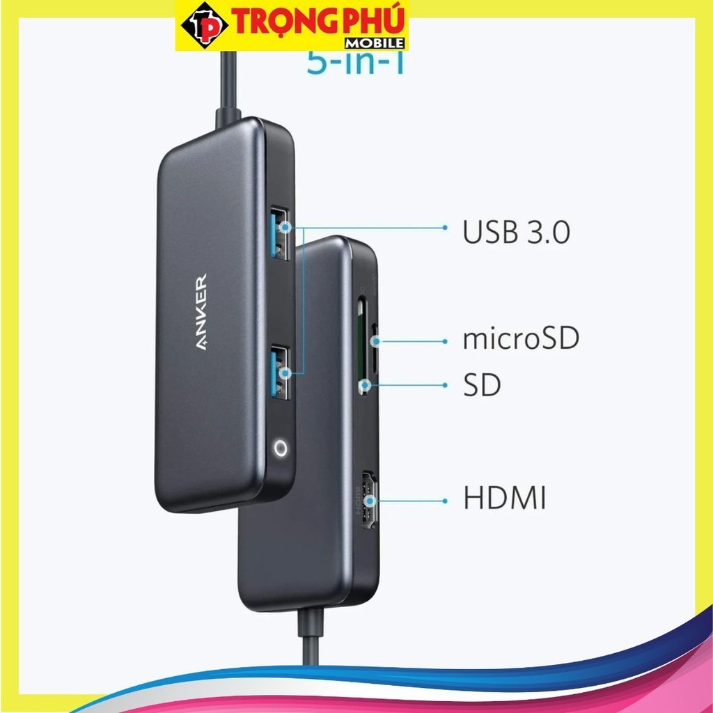 Hub chuyển đổi Anker USB-C Hub Adapter 5-in-1  - Trọng Phú mobile