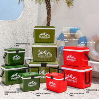 Thùng đá giữ nhiệt, Phích đá vuông 13L,16L,24L,38L,60L nhựa Việt Nhật, giữ nhiệt lâu