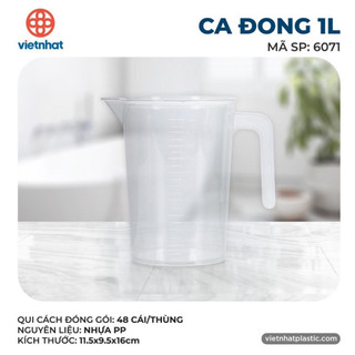 Ca đong, ca đựng nước nhựa việt nhật, dung tích 1 lít, chia vạch rõ nét, mã 6071