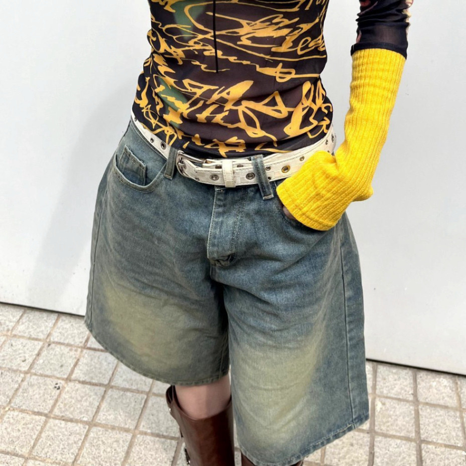 Quần Short Jeans lửng wash cạp thấp ống rộng form unisex, quần đùi ngố bò  siêu đơn giản dễ mặc N69 | BigBuy360 - bigbuy360.vn